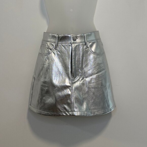 NWT Abercrombie Vegan Leather 5-Pocket Mini Skirt | Size 28 - Picture 2 of 3